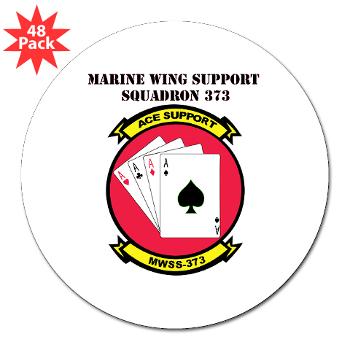 MWSS373 with Text - M01 - 01 - Marine Wing Support Squadron 373 with Text - 3" Lapel Sticker (48 pk) - Click Image to Close