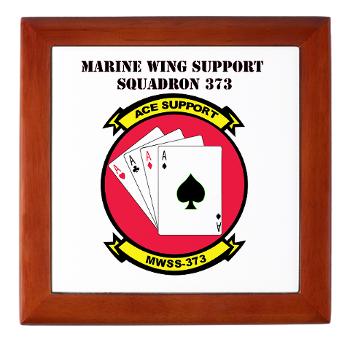 MWSS373 with Text - M01 - 03 - Marine Wing Support Squadron 373 with Text - Keepsake Box