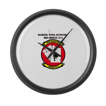 MWSS373 with Text - M01 - 03 - Marine Wing Support Squadron 373 with Text - Large Wall Clock