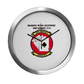 MWSS373 with Text - M01 - 03 - Marine Wing Support Squadron 373 with Text - Modern Wall Clock