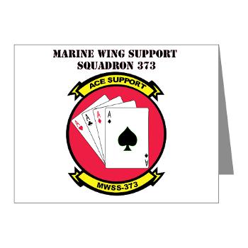 MWSS373 with Text - M01 - 02 - Marine Wing Support Squadron 373 with Text - Note Cards (Pk of 20)