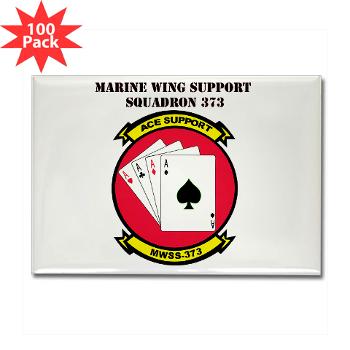 MWSS373 with Text - M01 - 01 - Marine Wing Support Squadron 373 with Text - Rectangle Magnet (100 pack)