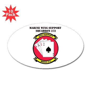 MWSS373 with Text - M01 - 01 - Marine Wing Support Squadron 373 with Text - Sticker (Oval 10 pk)