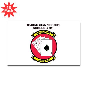 MWSS373 with Text - M01 - 01 - Marine Wing Support Squadron 373 with Text - Sticker (Rectangle 10 pk)