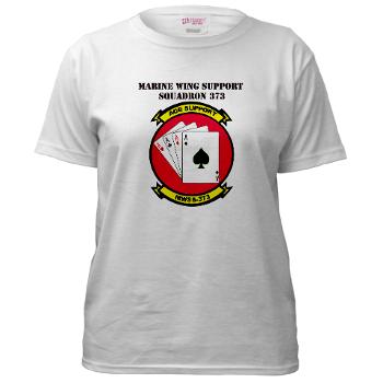 MWSS373 with Text - A01 - 04 - Marine Wing Support Squadron 373 with Text - Women's T-Shirt