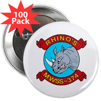MWSS374 - M01 - 01 - Marine Wing Support Squadron 374 - 2.25" Button (100 pack) - Click Image to Close