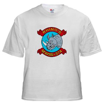MWSS374 - A01 - 04 - Marine Wing Support Squadron 374 - White T-Shirt