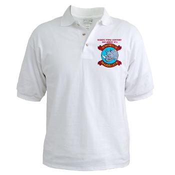 MWSS374 - A01 - 04 - Marine Wing Support Squadron 374 with Text - Golf Shirt - Click Image to Close