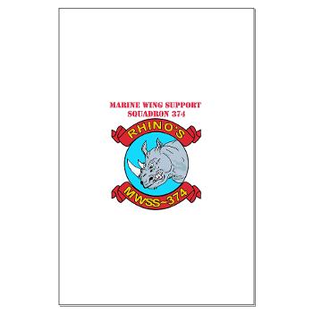 MWSS374 - M01 - 02 - Marine Wing Support Squadron 374 with Text - Large Poster