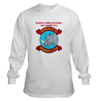 MWSS374 - A01 - 03 - Marine Wing Support Squadron 374 with Text - Long Sleeve T-Shirt - Click Image to Close