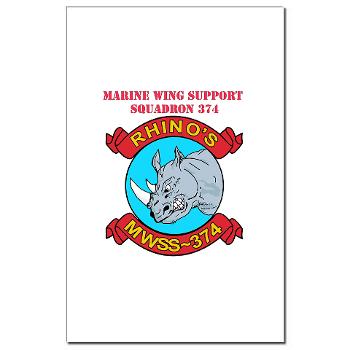 MWSS374 - M01 - 02 - Marine Wing Support Squadron 374 with Text - Mini Poster Print