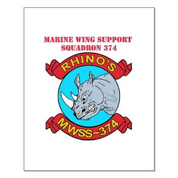 MWSS374 - M01 - 02 - Marine Wing Support Squadron 374 with Text - Small Poster