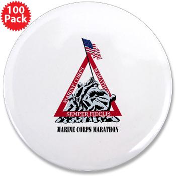 MCM - M01 - 01 - Marine Corps Marathon with Text - 3.5" Button (100 pack)