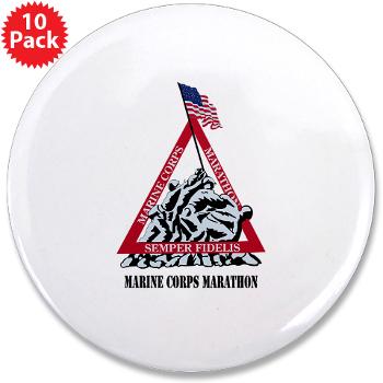 MCM - M01 - 01 - Marine Corps Marathon with Text - 3.5" Button (10 pack) - Click Image to Close