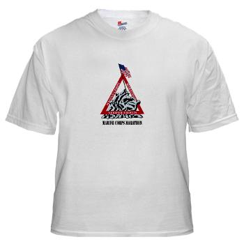 MCM - A01 - 04 - Marine Corps Marathon with Text - White t-Shirt - Click Image to Close