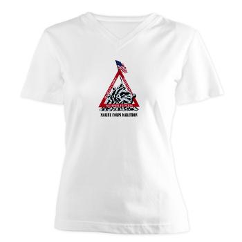 MCM - A01 - 04 - Marine Corps Marathon with Text - Women's V-Neck T-Shirt
