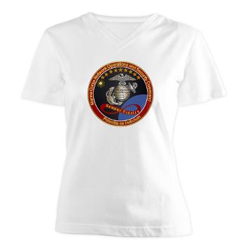 MCNOSC - A01 - 04 - Marine Corps Network Operations Security Command - Women's V-Neck T-Shirt - Click Image to Close