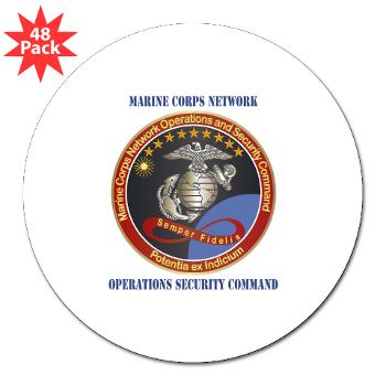 MCNOSC - M01 - 01 - Marine Corps Network Operations Security Command with Text - 3" Lapel Sticker (48 pk)