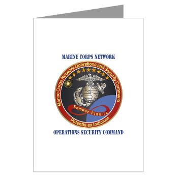 MCNOSC - M01 - 02 - Marine Corps Network Operations Security Command with Text - Greeting Cards (Pk of 10)