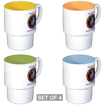MCNOSC - M01 - 03 - Marine Corps Network Operations Security Command with Text - Stackable Mug Set (4 mugs)