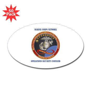 MCNOSC - M01 - 01 - Marine Corps Network Operations Security Command with Text - Sticker (Oval 50 pk)