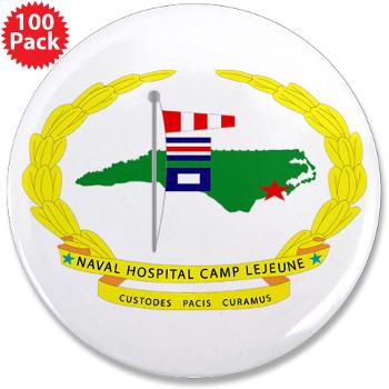 NHCL - M01 - 01 - Naval Hospital Camp Lejeune - 3.5" Button (100 pack) - Click Image to Close