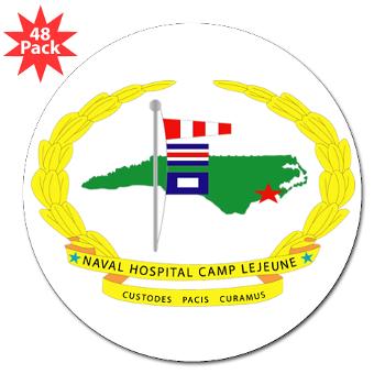 NHCL - M01 - 01 - Naval Hospital Camp Lejeune - 3" Lapel Sticker (48 pk)