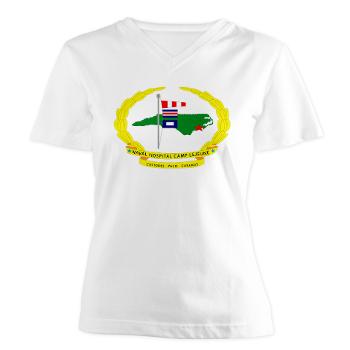 NHCL - A01 - 04 - Naval Hospital Camp Lejeune - Women's V-Neck T-Shirt