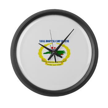 NHCL - M01 - 03 - Naval Hospital Camp Lejeune with Text - Large Wall Clock