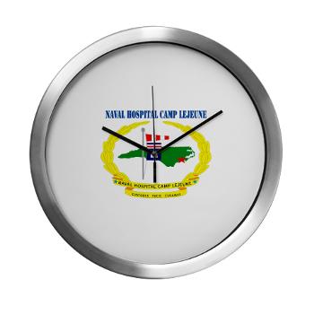 NHCL - M01 - 03 - Naval Hospital Camp Lejeune with Text - Modern Wall Clock