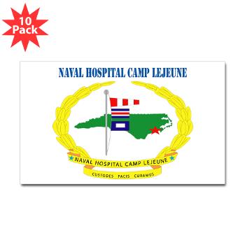 NHCL - M01 - 01 - Naval Hospital Camp Lejeune with Text - Sticker (Rectangle 10 pk)