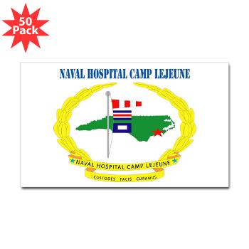 NHCL - M01 - 01 - Naval Hospital Camp Lejeune with Text - Sticker (Rectangle 50 pk)