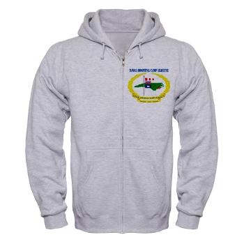 NHCL - A01 - 03 - Naval Hospital Camp Lejeune with Text - Zip Hoodie - Click Image to Close