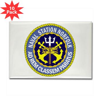 NSN - M01 - 01 - Naval Station Norfolk - Rectangle Magnet (10 pack)