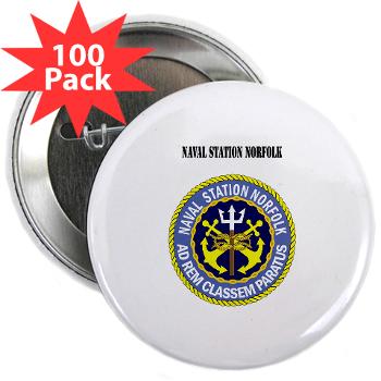 NSN - M01 - 01 - Naval Station Norfolk with Text - 2.25" Button (100 pack)