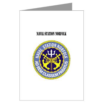 NSN - M01 - 02 - Naval Station Norfolk with Text - Greeting Cards (Pk of 20)
