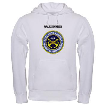 NSN - A01 - 03 - Naval Station Norfolk with Text - Hooded Sweatshirt - Click Image to Close