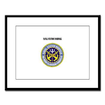 NSN - M01 - 02 - Naval Station Norfolk with Text - Large Framed Print