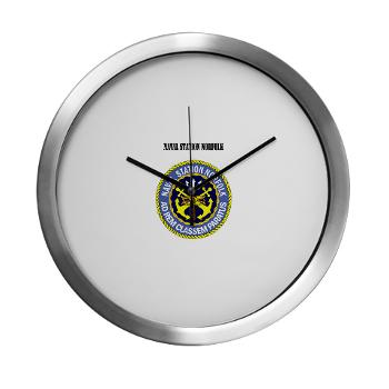 NSN - M01 - 03 - Naval Station Norfolk with Text - Modern Wall Clock