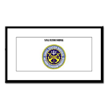 NSN - M01 - 02 - Naval Station Norfolk with Text - Small Framed Print
