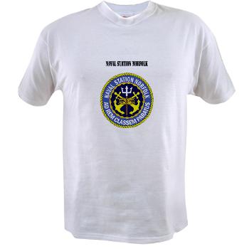 NSN - A01 - 04 - Naval Station Norfolk with Text - Value T-shirt - Click Image to Close