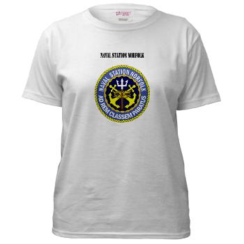 NSN - A01 - 04 - Naval Station Norfolk with Text - Women's T-Shirt - Click Image to Close