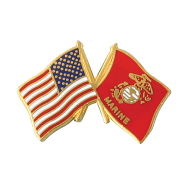 Marine USA Marine EGA Crossed Flag Lapel Pin 3/4 x 1  Quantity 10