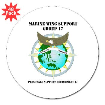 PSD17 - M01 - 01 - Personnel Support Detachment 17 with Text - 3" Lapel Sticker (48 pk) - Click Image to Close