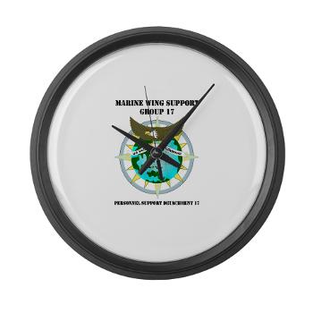 PSD17 - M01 - 04 - Personnel Support Detachment 17 with Text - Large Wall Clock