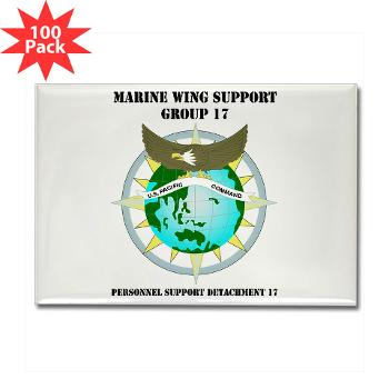 PSD17 - M01 - 01 - Personnel Support Detachment 17 with Text - Rectangle Magnet (100 pack)