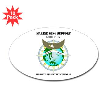 PSD17 - M01 - 01 - Personnel Support Detachment 17 with Text - Sticker (Oval 10 pk)