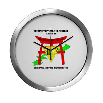 PSD18 - M01 - 03 - Personnel Support Detachment 18 with Text Modern Wall Clock