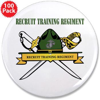 RTR - M01 - 01 - Recruit Training Regiment with Text - 3.5" Button (100 pack)
