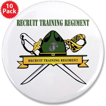 RTR - M01 - 01 - Recruit Training Regiment with Text - 3.5" Button (10 pack)